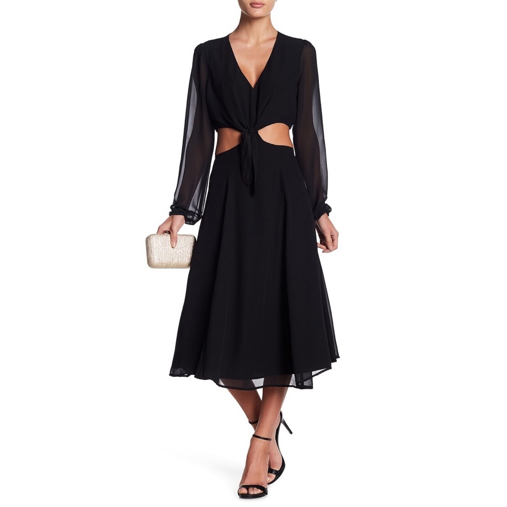 Yumi Kim Open Heart Midi Dress Black NWT 🖤 - Picture 1 of 5